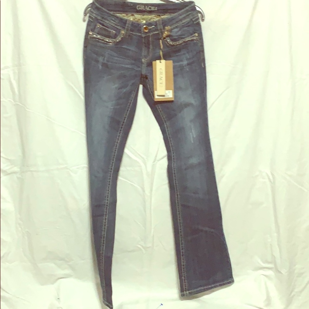 GRACE IN LA BLUE JEANS RHINESTONE